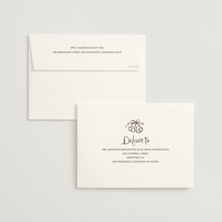 This is a noir wedding invitations with standard by Cass Loh called holidays ink doodles printing on signature in standard