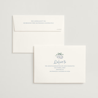 This is a winter forest wedding invitations with standard by Cass Loh called holidays ink doodles printing on signature in standard