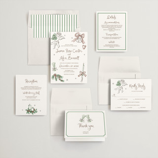 This is a whimsical woods wedding invitations with standard by Cass Loh called holidays ink doodles printing on signature in standard