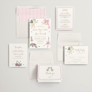 This is a fairy tale wedding invitations with standard by Cass Loh called holidays ink doodles printing on signature in standard