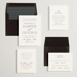This is a cloud wedding invitations with standard by Carly Reed Walker called tendu printing on signature in standard