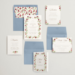 This is a cabernet wedding invitations with standard by Everett Paper Goods called wildflower trellis printing on signature in standard