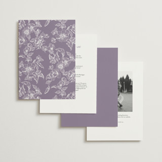 This is a lavender wedding invitations with standard by Leah Bisch called wreath in bloom printing on signature in standard