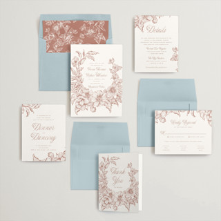 This is a harvest wedding invitations with standard by Leah Bisch called wreath in bloom printing on signature in standard