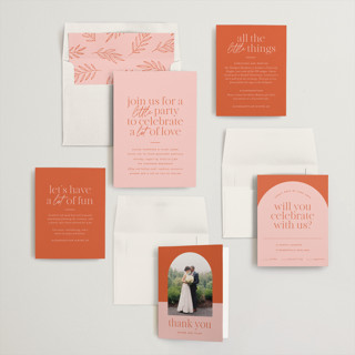 This is a apricot wedding invitations with standard by Jessica Corliss called little party big love printing on signature in standard