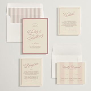 This is a mauve wedding invitations with standard by Ellen Schlegelmilch called rory printing on signature in standard
