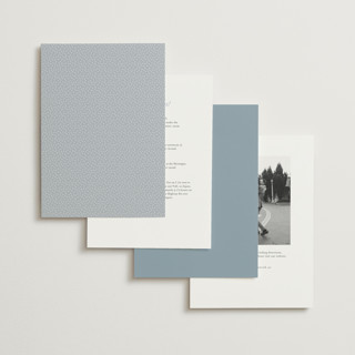 This is a denim wedding invitations with standard by Lori Wemple called flowering arch printing on signature in standard