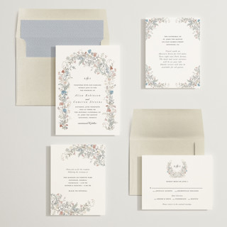 This is a mud wedding invitations with standard by Lori Wemple called flowering arch printing on signature in standard