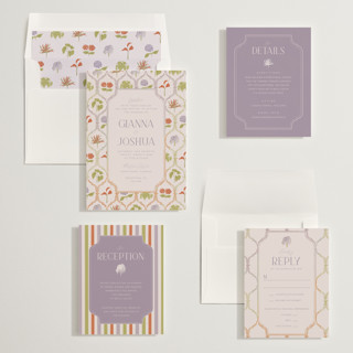 This is a botanical meadow wedding invitations with standard by Vera Lim called the gallery printing on signature in standard
