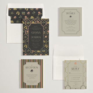 This is a midnight garden wedding invitations with standard by Vera Lim called the gallery printing on signature in standard