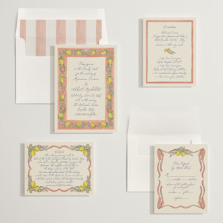 This is a apricot wedding invitations with standard by Chris Griffith called amalfi coast wedding printing on signature in standard