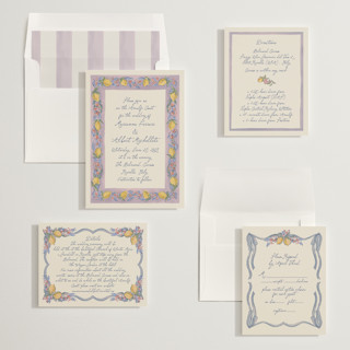 This is a lavender wedding invitations with standard by Chris Griffith called amalfi coast wedding printing on signature in standard