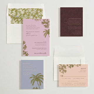 This is a orchid wedding invitations with standard by Jenna Holcomb called vintage tropics printing on signature in standard