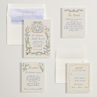 This is a cornflower wedding invitations with standard by Maja Cunningham called chantilly printing on signature in standard