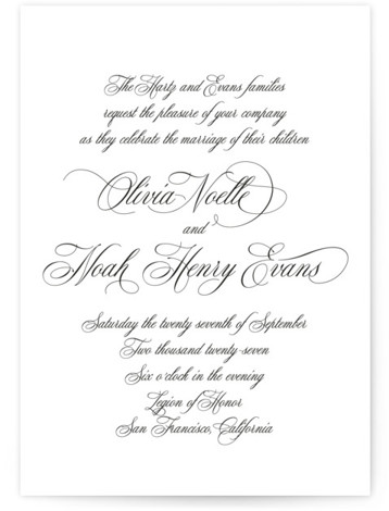 classic formal wedding invitations