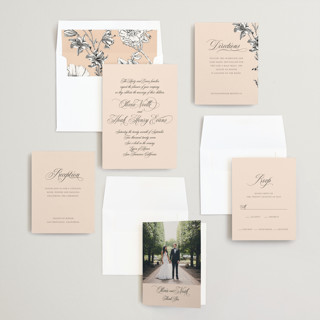 This is a peachy keen wedding invitations with standard by Design Lotus called legacy printing on signature in standard