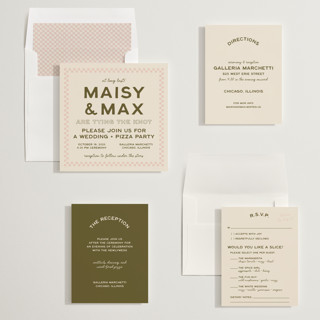 This is a rosato wedding invitations with standard by Ani Somi called trattoria printing on signature in standard