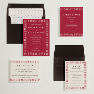 This is a ruby wedding invitations with standard by Oma N. Ramkhelawan called amari printing on signature in standard