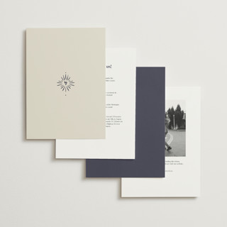 This is a indigo wedding invitations with standard by Ani Somi called milagro printing on signature in standard