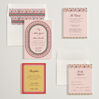 This is a blush wedding invitations with standard by Sherley Ferreira called mughal gardens printing on signature in standard