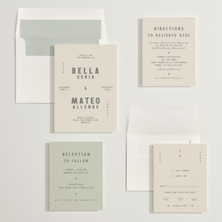 This is a sage brush wedding invitations with standard by Ani Somi called coyota printing on signature in standard