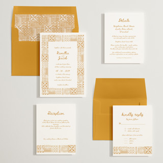This is a amber wedding invitations with standard by Selima Akhter called tribal rythm printing on signature in standard