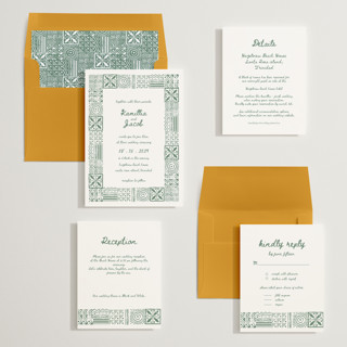 This is a meadow wedding invitations with standard by Selima Akhter called tribal rythm printing on signature in standard