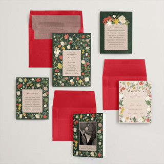 This is a rose wedding invitations with standard by Sumak Studio called all the flowers of the world printing on signature in standard