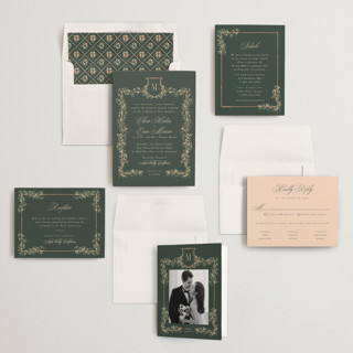 This is a ivy wedding invitations with standard by Leah Bisch called arbour printing on signature in standard