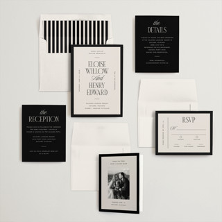 This is a suit wedding invitations with standard by Pixel and Hank called threaded printing on signature in standard