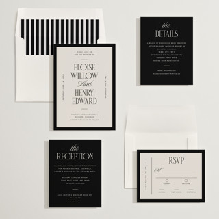 This is a suit wedding invitations with standard by Pixel and Hank called threaded printing on signature in standard