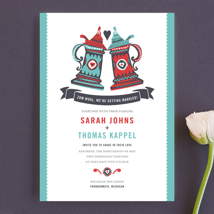 German Stein Toast Wedding Invitations by Casey Fritz | Minted
