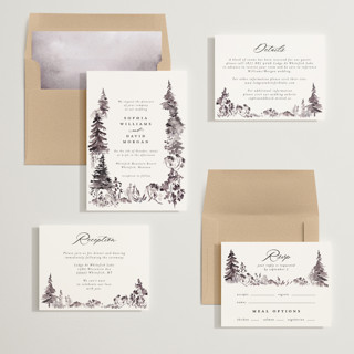 This is a midnight wedding invitations with standard by Petra Kern called great outdoors printing on signature in standard