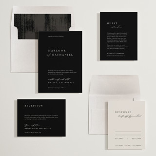This is a midnight wedding invitations with standard by Kelly Schmidt called astoria printing on signature in standard