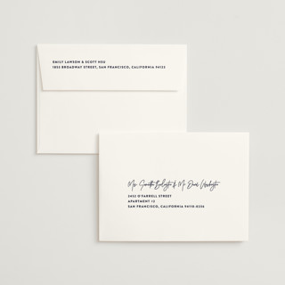 This is a navy wedding invitations with standard by JoAnn Jinks called signed printing on signature in standard