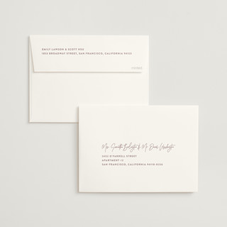This is a blush wedding invitations with standard by JoAnn Jinks called signed printing on signature in standard