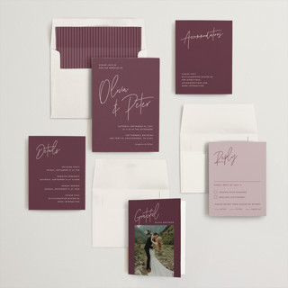 This is a cabernet wedding invitations with standard by JoAnn Jinks called signed printing on signature in standard