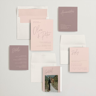 This is a blush wedding invitations with standard by JoAnn Jinks called signed printing on signature in standard