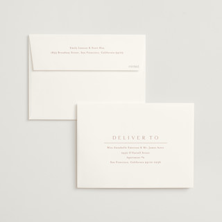This is a dusty rose wedding invitations with standard by Stacey Meacham called warm affection printing on signature in standard