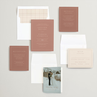 This is a dusty rose wedding invitations with standard by Stacey Meacham called warm affection printing on signature in standard