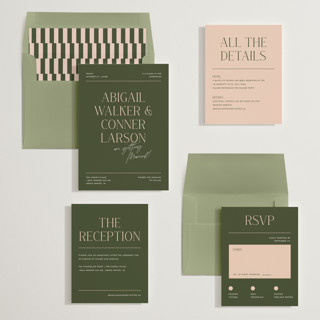 This is a olive wedding invitations with standard by Pixel and Hank called martini printing on signature in standard