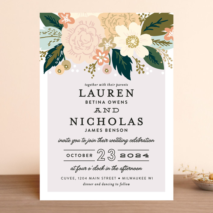 floral wedding invitations