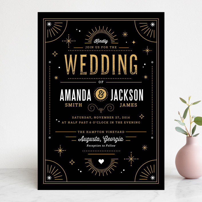 Golden Glitz Wedding Invitations By Kristen Smith Minted Golden Glitz Vintage Wedding Invitations In By Kristen Smith