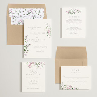 This is a orchid wedding invitations with standard by Everett Paper Goods called fleur printing on signature in standard
