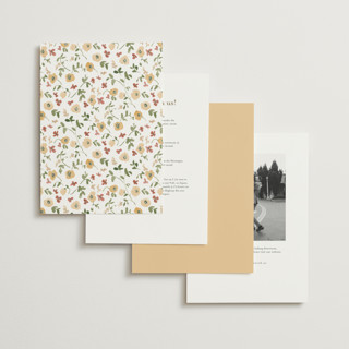 This is a buttercup wedding invitations with standard by Everett Paper Goods called wildflower corners printing on signature in standard