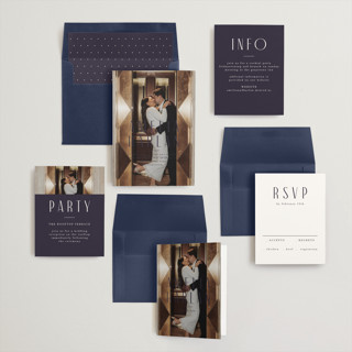 This is a blackberry wedding invitations with standard by Lori Wemple called photo printing on recycled smooth signature in standard