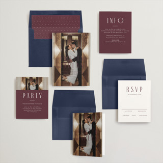 This is a mulberry wedding invitations with standard by Lori Wemple called photo printing on recycled smooth signature in standard