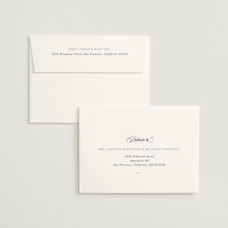 This is a cabernet wedding invitations with standard by Lucrecia Caporale called classic & timeless printing on signature in standard
