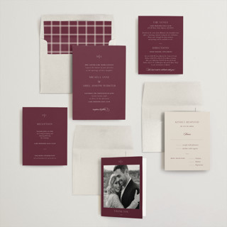 This is a cabernet wedding invitations with standard by Lucrecia Caporale called classic & timeless printing on signature in standard