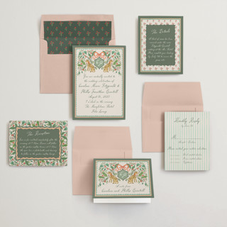 This is a meadow wedding invitations with standard by Jackie Crawford called whimsical hand illustrated crest printing on signature in standard